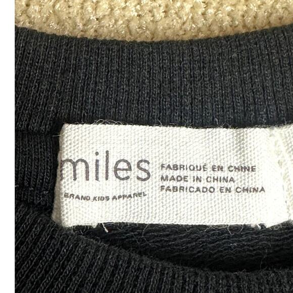 Miles Baby Unisex Black White Square Print Raglan Sweatshirt Baby 6M NWT - Picture 3 of 5